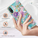 For Motorola Moto E20 / E30 / E40 Flowers and Plants Series IMD TPU Phone Case(Purple Peony)