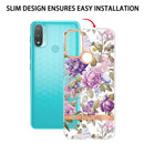 For Motorola Moto E20 / E30 / E40 Flowers and Plants Series IMD TPU Phone Case(Purple Peony)