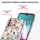 For Motorola Moto G30 / G20 / G10 / G10 Power Flowers and Plants Series IMD TPU Phone Case(Green Gardenia)
