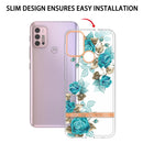 For Motorola Moto G30 / G20 / G10 / G10 Power Flowers and Plants Series IMD TPU Phone Case(Blue Rose)