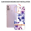 For Motorola Moto G30 / G20 / G10 / G10 Power Flowers and Plants Series IMD TPU Phone Case(Purple Begonia)
