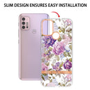 For Motorola Moto G30 / G20 / G10 / G10 Power Flowers and Plants Series IMD TPU Phone Case(Purple Peony)