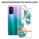 For OPPO A74 5G / A93 5G / A54 5G / A93S 5G Flowers and Plants Series IMD TPU Phone Case(Blue Rose)