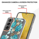 For Samsung Galaxy S22 Flowers and Plants Series IMD TPU Phone Case(Blue Rose)