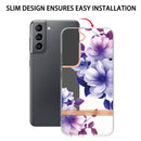 For Samsung Galaxy S22 Flowers and Plants Series IMD TPU Phone Case(Purple Begonia)