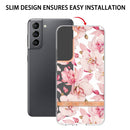 For Samsung Galaxy S22 Flowers and Plants Series IMD TPU Phone Case(Pink Gardenia)