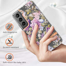 For Samsung Galaxy S22 Flowers and Plants Series IMD TPU Phone Case(Purple Peony)