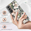 For Samsung Galaxy S22+ Flowers and Plants Series IMD TPU Phone Case(Green Gardenia)