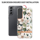 For Samsung Galaxy S22+ Flowers and Plants Series IMD TPU Phone Case(Green Gardenia)
