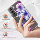 For Samsung Galaxy S22+ Flowers and Plants Series IMD TPU Phone Case(Purple Begonia)