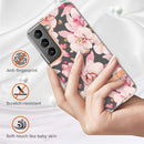 For Samsung Galaxy S22+ Flowers and Plants Series IMD TPU Phone Case(Pink Gardenia)