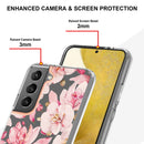 For Samsung Galaxy S22+ Flowers and Plants Series IMD TPU Phone Case(Pink Gardenia)