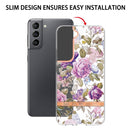 For Samsung Galaxy S22+ Flowers and Plants Series IMD TPU Phone Case(Purple Peony)