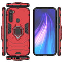 For Xiaomi Redmi Note 8T PC + TPU Shockproof Protective Case with Magnetic Ring Holder(Red)