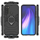 For Xiaomi Redmi Note 8T PC + TPU Shockproof Protective Case with Magnetic Ring Holder(Black)