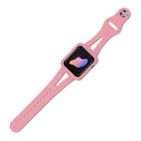Silicone Integrated Watch Band For Apple Watch Series 7 45mm / 6&SE&5&4 44mm / 3&2&1 42mm(Pink)