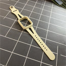 Silicone Integrated Watch Band For Apple Watch Series 7 45mm / 6&SE&5&4 44mm / 3&2&1 42mm(Grass Green)