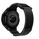 For Garmin Forerunner 735XT Hook And Loop Fastener Nylon Watch Band(Black)