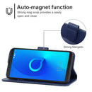 Leather Phone Case For Alcatel 3C(Blue)