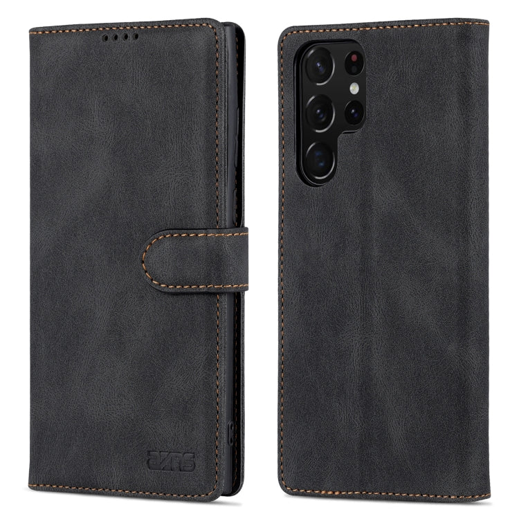 For Samsung Galaxy S22 Ultra AZNS Dream II Skin Feel PU+TPU Horizontal Flip PU Phone Case(Black)
