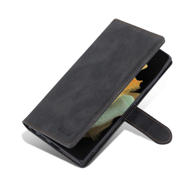 For Samsung Galaxy S22 Ultra AZNS Dream II Skin Feel PU+TPU Horizontal Flip PU Phone Case(Black)