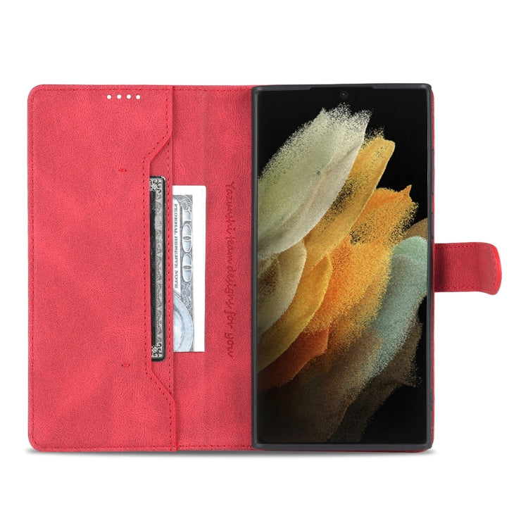 For Samsung Galaxy S22 Ultra AZNS Dream II Skin Feel PU+TPU Horizontal Flip PU Phone Case(Red)