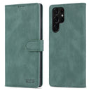 For Samsung Galaxy S22 Ultra AZNS Dream II Skin Feel PU+TPU Horizontal Flip PU Phone Case(Green)