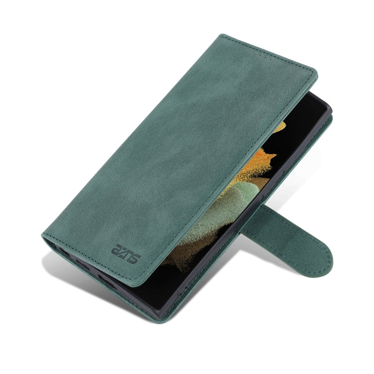 For Samsung Galaxy S22 Ultra AZNS Dream II Skin Feel PU+TPU Horizontal Flip PU Phone Case(Green)