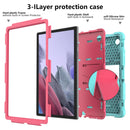 For Samsung Galaxy Tab A8 10.5 2021 Two-Color Robot Silicone + PC Tablet Case(Mint Green + Rose Red)