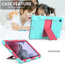 For Samsung Galaxy Tab A8 10.5 2021 Two-Color Robot Silicone + PC Tablet Case(Mint Green + Rose Red)