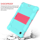 For Samsung Galaxy Tab A8 10.5 2021 Two-Color Robot Silicone + PC Tablet Case(Mint Green + Rose Red)