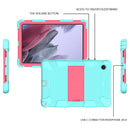 For Samsung Galaxy Tab A8 10.5 2021 Two-Color Robot Silicone + PC Tablet Case(Mint Green + Rose Red)