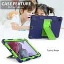 For Samsung Galaxy Tab A8 10.5 2021 Two-Color Robot Silicone + PC Tablet Case(Navy Blue + Yellow Green)