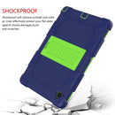 For Samsung Galaxy Tab A8 10.5 2021 Two-Color Robot Silicone + PC Tablet Case(Navy Blue + Yellow Green)