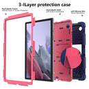 For Samsung Galaxy Tab A8 10.5 2021 Two-Color Robot Silicone + PC Tablet Case(Navy Blue + Rose Red)