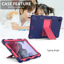 For Samsung Galaxy Tab A8 10.5 2021 Two-Color Robot Silicone + PC Tablet Case(Navy Blue + Rose Red)