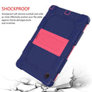 For Samsung Galaxy Tab A8 10.5 2021 Two-Color Robot Silicone + PC Tablet Case(Navy Blue + Rose Red)
