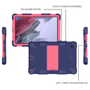 For Samsung Galaxy Tab A8 10.5 2021 Two-Color Robot Silicone + PC Tablet Case(Navy Blue + Rose Red)