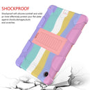 For Samsung Galaxy Tab A8 10.5 2021 Two-Color Robot Silicone + PC Tablet Case(Colorful + Rose Gold)