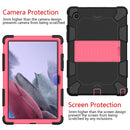 For Samsung Galaxy Tab A8 10.5 2021 Two-Color Robot Silicone + PC Tablet Case(Black + Rose Red)