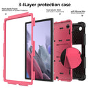 For Samsung Galaxy Tab A8 10.5 2021 Two-Color Robot Silicone + PC Tablet Case(Black + Rose Red)