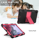 For Samsung Galaxy Tab A8 10.5 2021 Two-Color Robot Silicone + PC Tablet Case(Black + Rose Red)