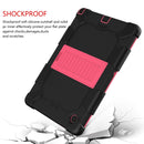 For Samsung Galaxy Tab A8 10.5 2021 Two-Color Robot Silicone + PC Tablet Case(Black + Rose Red)