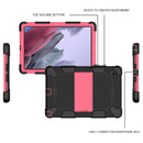 For Samsung Galaxy Tab A8 10.5 2021 Two-Color Robot Silicone + PC Tablet Case(Black + Rose Red)