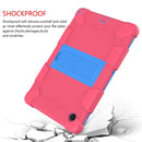 For Samsung Galaxy Tab A8 10.5 2021 Two-Color Robot Silicone + PC Tablet Case(Rose Red + Blue)