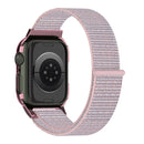 Nylon Loop Integrated Case Screen Cover Watch Band For Apple Watch Series 7 41mm(Pink Sand)