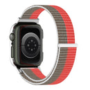 Nylon Loop Integrated Case Screen Cover Watch Band For Apple Watch Series 7 41mm(Pink Grey)