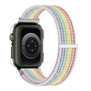 Nylon Loop Integrated Case Screen Cover Watch Band For Apple Watch Series 7 41mm(Colorful)