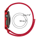 Nylon Loop Integrated Case Screen Cover Watch Band For Apple Watch Series 7 41mm(Red Black)