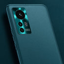 For Xiaomi 12 Pro 5G Plain Skin Leather Phone Case(Cyan)